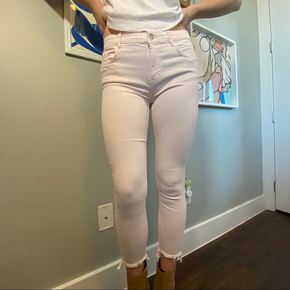 Pink skinny jeans